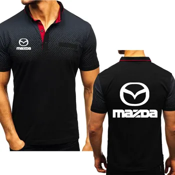 Нови Мъжки Модни Летни Мъжки Тениски за почивка с принтом Mazda, Мъжки Ризи с къс ръкав Наклон Цвят, Ежедневни памучни Тениски В стил Харадзюку, Върхове