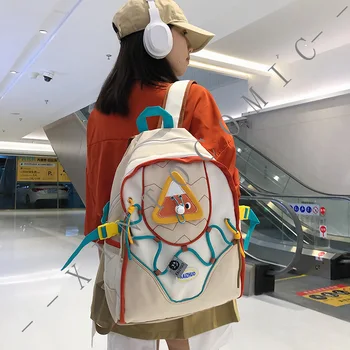 Новият Сладък творчески раница контрастен цвят, училищна чанта за момичета, многофункционална раница