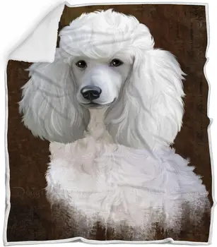 Одеало за кучета в стил пудел в селски стил - Многоцветное пушистое, топло, от мек отвътре, шерпи и кисточек, тканое, трайно одеало за легло