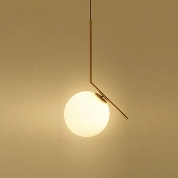 Окачен лампа в Скандинавски Стил, със Стъклена топка, осветителни Тела за Украса на дома, Спални, Ателие, Трапезария, Ресторант, Кафене, Окачена лампа