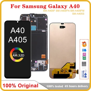 Оригинален AMOLED На Samsung Galaxy A40 A405 LCD Сензорен дисплей, Дигитайзер, Подмяна на Samsung A405F A405FN A405FM LCD