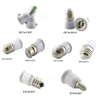 Основата на лампата E27-E14 GU10 B22, led царевичен крушка, Държач за крушка, адаптер за контакта, Огнеупорни материали U26