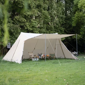 Открит Голям е Размерът на Оксфордския Навес за къмпинг, Палатка 8 + човек, Слънцезащитен крем, Водонепроницаемое подслон, хол, Храст за пикник, дишащи Въздух