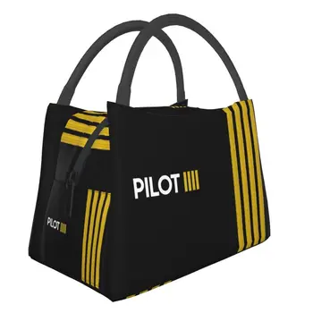 Пилот Капитан Ленти Изолирани чанти за обяд за жени Преносим Авиационен самолет Авиаторски Chiller Топлинна Обяд-бокс Къмпинг Пътуване