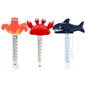 Плаващ Термометър за басейн, контрастен Cartoony термометър за езерото, Аксесоари за басейн за рибарниците, за външно плуване в помещението, хидромасажни вани