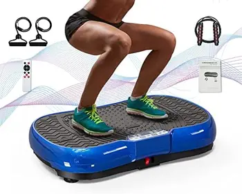 Пластинчатый симулатор 10 режима за тренировка на цялото тяло, Вибрационната платформа на фитнес с вериги, въже за скачане, Bluetooth високоговорител, домашен тренажор