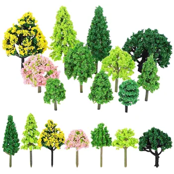 Пластмасови дървета, Малки Мини занаяти Зелени пейзажи Модел на ландшафта Аксесоари за Приказна градина Декор Диорами