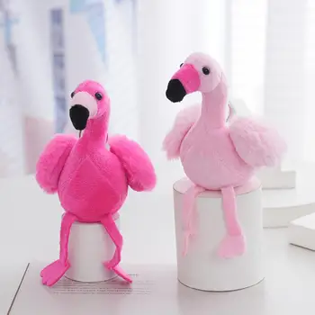 Плюшен играчка птица Меки Сладки Плюшени ключодържатели с птичьими пера розов цвят, Очарователни меки играчки-кукли-животни с катарама-веригата от сплав за момичета