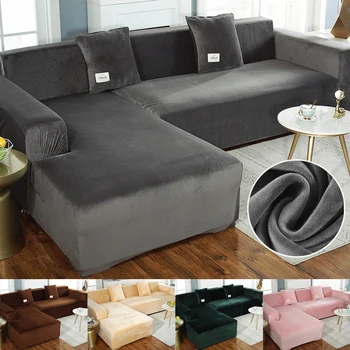 Плюшено калъфче за мека мебел за всекидневната, участък-Кадифе ъглова възглавници за столове, мебели за дивана, калъф за шезлонга на 1/2/3/4 места
