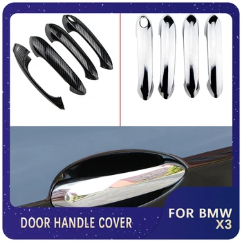 Покритие на рамката на страничния дръжката на вратата от въглеродни влакна, декорация с пайети, лента за външни аксесоари BMW X3 G01 2018