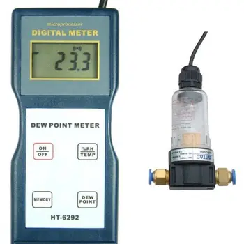 Портативен измерител на точката на оросяване, измерване на температура и влажност на въздуха, тестер, точка на оросяване, Детектор за библиотека, офис, склад, лаборатория