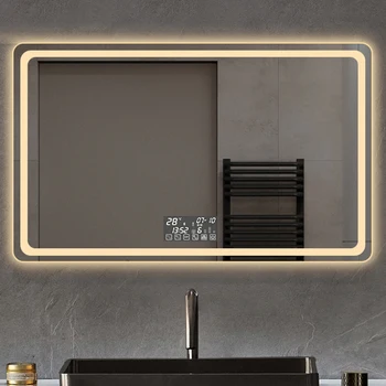 Правоъгълно Тоалетен огледало за баня с led подсветка, Сензорно огледало с горивото, Противотуманное, Стенно, Specchi Decorativi Home Decor