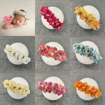 Превръзка от неопрен за детска Фотография, Регулируеми Цветни Ленти за Коса, Подарък за шапки Новородени