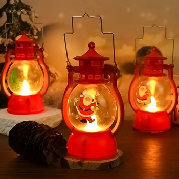 Преносим Коледен фенер, захранван с батерии, Подвесная лампа за декорация на дома, Лампа за Коледно парти декор, играчки за деца в подарък