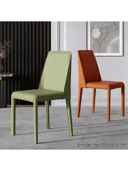 Произведено по поръчка на италианското минималистичное кожен стол-седло Лесен Луксозни домакински ергономичен дизайн на трапезария стол в индустриален стил