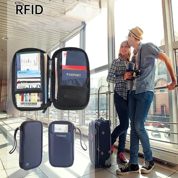 ПУ Реколта RFID корици за паспорти, за употреба, богат на функции дамски мъжки защитно покритие за бизнес паспорт, водоустойчива чанта за банкови карти