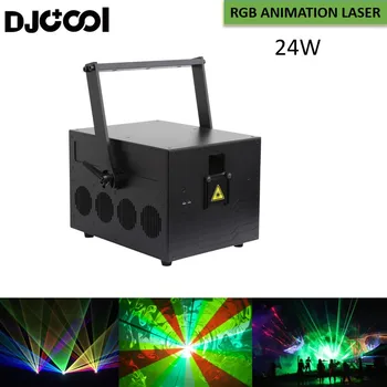Пълноцветен лазерен лъч с Мощност 24 W, RGB Лазерно анимационно шоу, RGB Моделите, ILDA Лазерен проектор FB4 За DJ led музикални партита