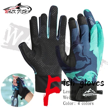 РАЗХОДКА FISH 1 чифт Рибарски ръкавици с три пръста UPF50 + Защита От Слънце и ултравиолетови лъчи, Мини-Тънки Улични Ледени Копринени спортни ръкавици за риболов