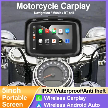 Резервни части и аксесоари за мотоциклети Carplay Moto Преносим мотоциклет LCD дисплей с водонепроницаемостью IPX7 За безжичен наем Carplay