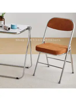 Ретро ретро сгъваем стол с възможност за сгъване на облегалката, средновековната мебел, маса за хранене, стол, стол за грим, столче за спални