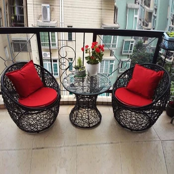 Ротанговый стол от три елемента, Прости комплект градински мебели, Тераса с маси и столове Комплект градински маси и столове за почивка на открито