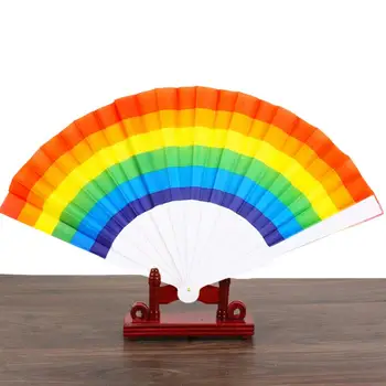 Ръчно Фен Сгъваем Голям Водоустойчив Вентилатор Pride Цветни Ръчно Фен Rainbow Party Decoration LGBT Pride Month Fans Hand