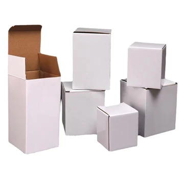 Сгъваема Опаковъчна кутия, Картонена кутия, 3 слоя от Дебела хартия, Бял Картон, Правоъгълни кутии, Малък подарък кутия от велпапе Изработване на Едро