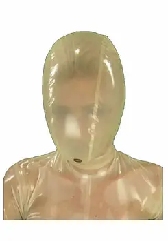 Секси дишаща латексова маска с гумена качулка Гумените 0,4 мм за вечерни облекла, комбинезони, уникална иновация