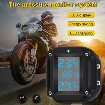 Система за контрол на налягането в гумите на мотоциклета, ГУМИТЕ, Автоматична аларма гуми за велосипед, LCD монитор в реално време за двухколесного мотоциклет