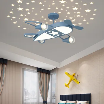 Скандинавска творческа личност, Самолет, Звездното небе, Детска стая, Просто спалня за момчета и момичета, led тавана лампа