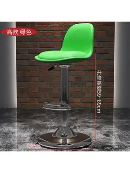 Скандинавски бар стол модерен прост подвижен домакински въртящ се стол високо столче на рецепцията лесно луксозно седалка с облегалка бар стол