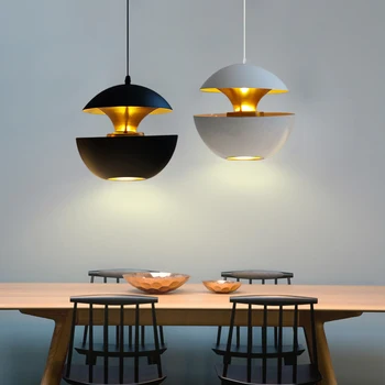 Скандинавските Алуминиеви тръби висящи лампи Черно Бели Ресторант Бар Кафе окачен лампа, за Всекидневна Домашна декоративна Лампа