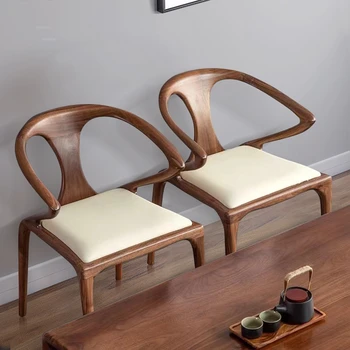 Скандинавските трапезни столове от масивно дърво на Кухненски мебели в Минималистичен маса за Хранене, стол с облегалка Дизайнерски стол за почивка Хол A