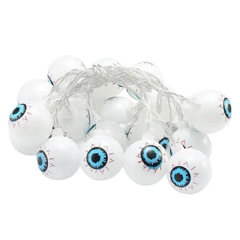 Сладък гирлянди за очите на Хелоуин, декоративни лампи на батерии, водоустойчив блещукащите светлини за парти