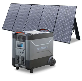 Слънчев генератор ALLPOWERS R4000 със слънчев панел с мощност 400 W, 4 X 4000 W (преумора на 6000 W) ac Контакти, преносима електрическа централа с мощност 3600 Wh