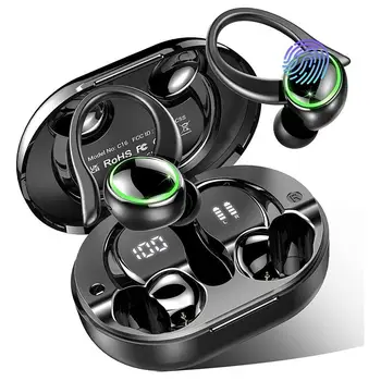 Спортни Слушалки TWS Bluetooth 5.3 HIFI Bass Безжични Слушалки LED Touch Hands-free Слушалките С Шумопотискане Водоустойчив Слушалки