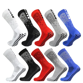 Спортни чорапи с шарени 2023, нови футболни чорапи за мъже и жени, нескользящие футболни чорапи със силиконова дръжка на ток