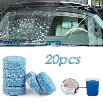 Средство за почистване на предното стъкло на превозното средство Шипучие хапчета Твърдо средство за омывания Универсално средство за премахване на вода, прах и сажди с автомобилни стъкла