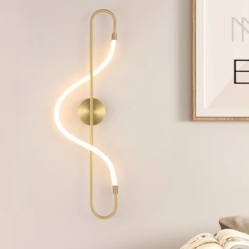 Стенни лампи Nordic Copper Note За всекидневна, ТВ-фон, Нощно шкафче за спалня, антре, кабинет, изчистен творчески led лампа