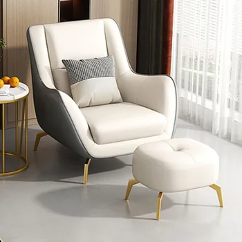 Стол за почивка, Бели дизайнерски единични столове за четене, Модерна всекидневна, Луксозна Декорация за дома Articulos Para El Hogar