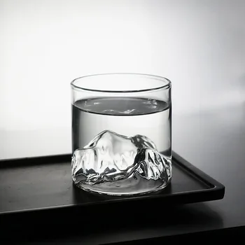 Стъклена Кафеена чаша Малко Прозрачен Планински кристал За уиски, огнеупорни чая напитка, Чаша за мляко, сок в Чаши за пиене