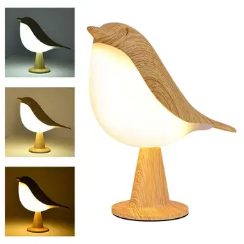 Съвременната Нощна лампа Magpie LED с Творчески Сензорен Ключ за лампа, 3 Режима, Акумулаторна Нощна лампа за Птици, Настолна лампа за четене в спалнята