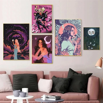 Текстилен плакат Starlight, декоративна живопис за декориране на спалня, декориране на дома и организации, Ретро декор за стаята, стенно изкуство