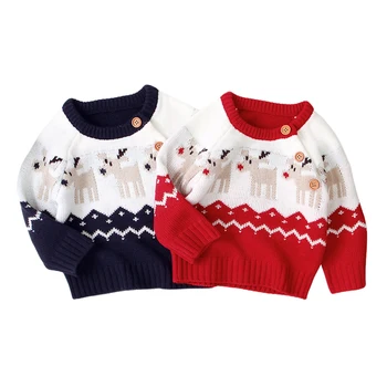 Топли и стилни пуловери с дълги ръкави с анимационни герои за малки момичета и момчета - Есенно-зимни върхове, Коледни детски възли, пуловери, палта