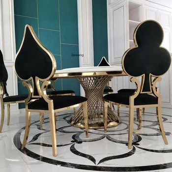 Трапезария стол в стил постмодерното от неръждаема стомана, Прости трапезни столове за всекидневна, Фланелен трапезни столове в цвета на слива за кухня MC