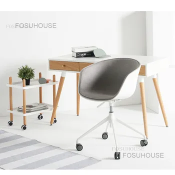 Удобен стол, офис столове за сядане, мебели за дома, въртящо се на компютърен стол Nordic, Регулируема съвременно подемни стол на шкиве B