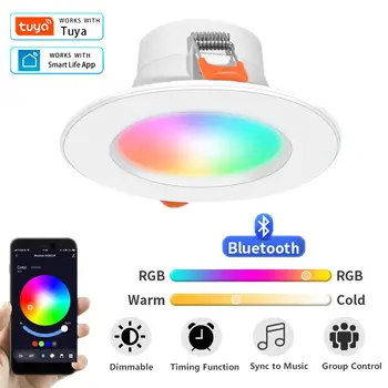 Умно Тавана лампа на Hristo Bluetooth RGB Led тавана лампа 10 W с регулируема яркост, управление на приложението, домашен лампа за дневна, декориране на спалня