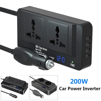 Универсален автомобилен инвертор dc 12 v променлив 220 На 150 W, автоматичен конвертор Type-C, USB-зарядно устройство за бързо зареждане, ЕС-изход, инверторен захранващ адаптер
