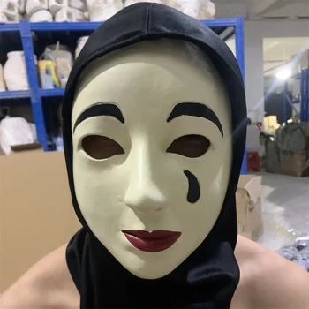 Филмът Призрак във Венеция Маска на ужасите за Хелоуин Латексова маска за цялата глава, Cosplay Зловеща маска-усмивка с тюрбаном