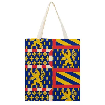 Флаг на Бургундия-Франш-Комте, Голяма холщовая чанта Martin, топла разпродажба, Холщовая чанта, раница на съвсем малък, висококачествена чанта